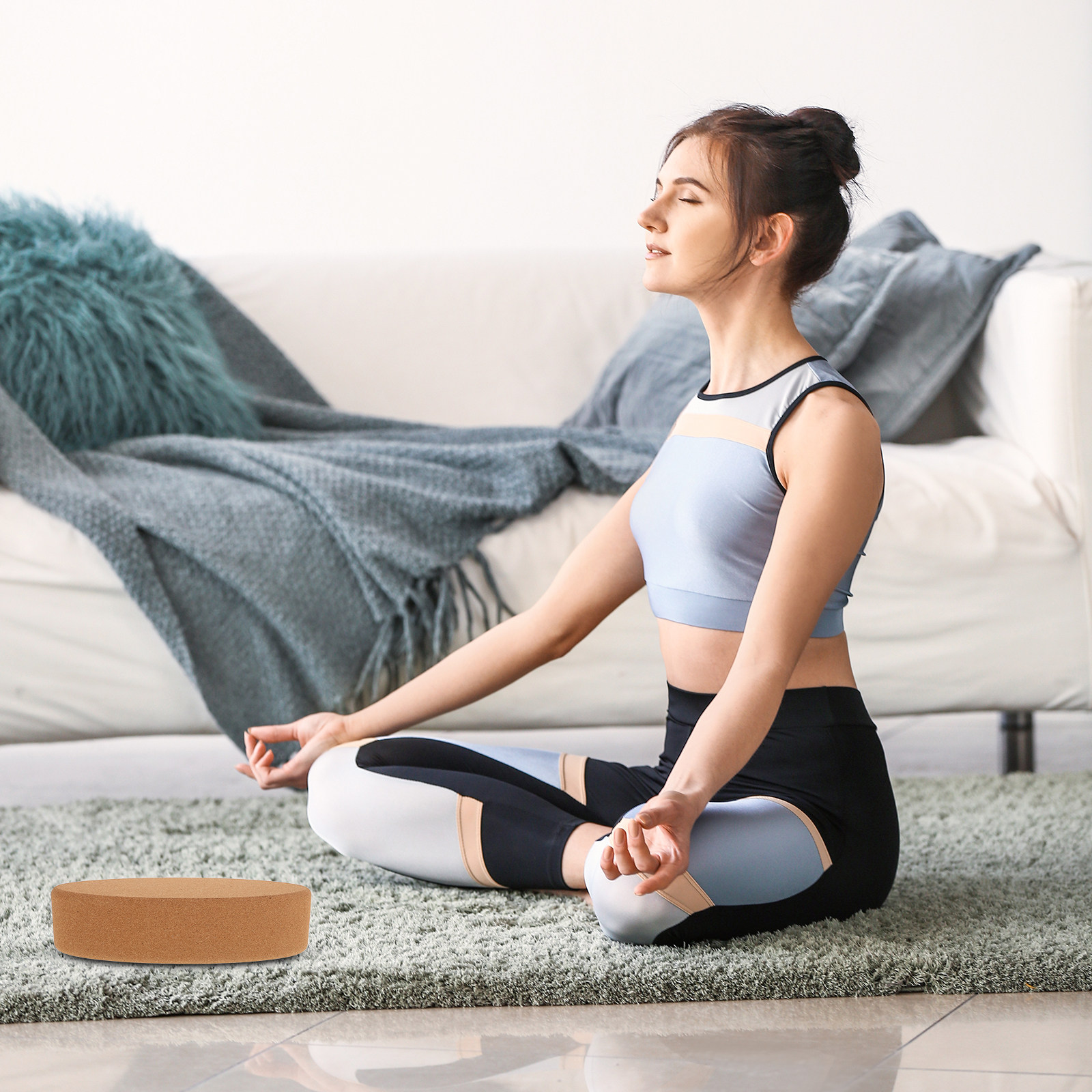 Yoga Block Cork - قالب يوغا بيضاوي الشكل من الفلين،