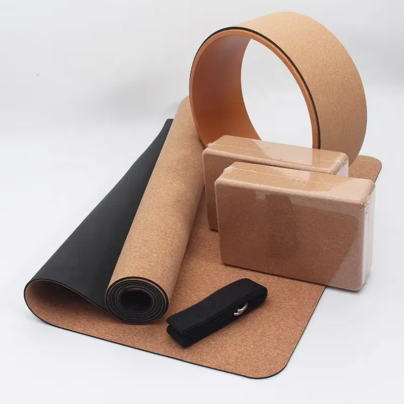 مجموعة حصيرة يوغا من SANFAN مع - مراجعة Yoga Block Cork وسعره